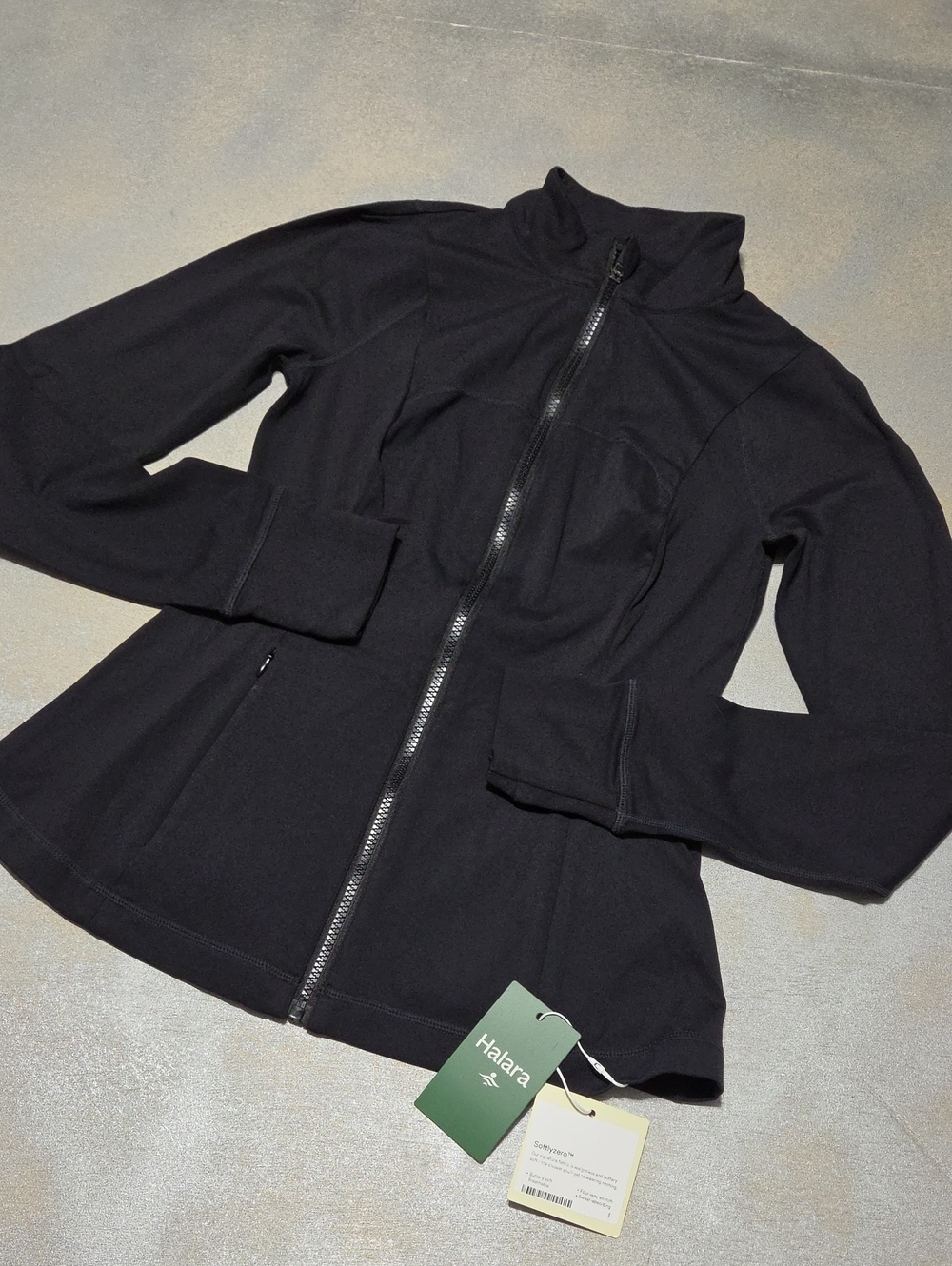 HALARA Black Fitted Zip-Up Blazer Jacket